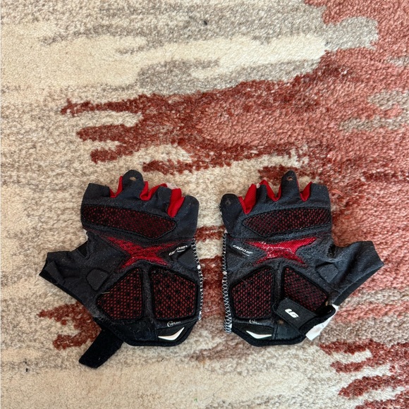 Louis Garneau Triathlon Cycling Gloves Small S White Red - Picture 2 of 2